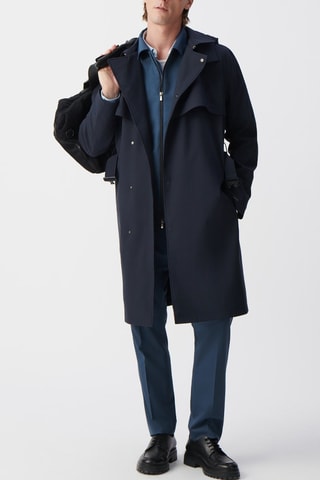 Trench à capuche - Bleu marine - IKKS