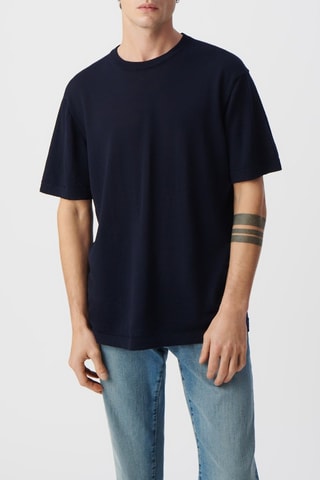 T-shirt en laine - Bleu marine - IKKS
