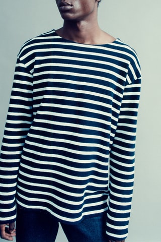 T-shirt - Bleu marine et blanc - IKKS