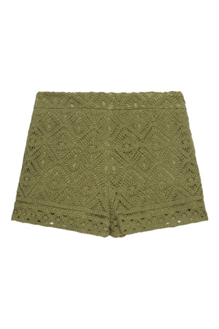 Short en dentelle en coton biologique - Kaki - IKKS