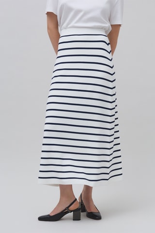 Jupe longue - Blanc et bleu marine - IKKS