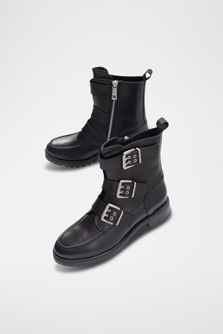 Bottines en cuir - Noir - Ikks Women