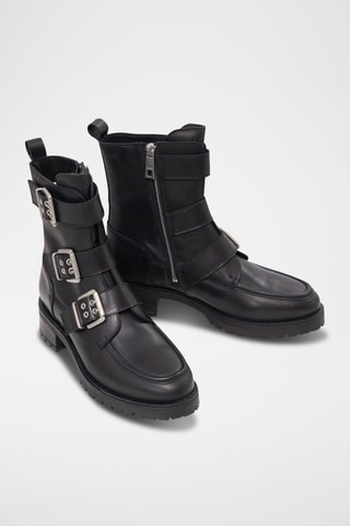 Bottines en cuir - Noir - Ikks Women