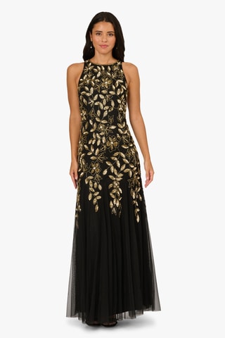Vestido largo - Dorado y negro
