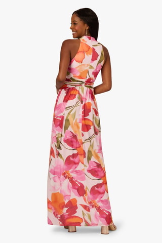Vestido largo - Naranja y rosa