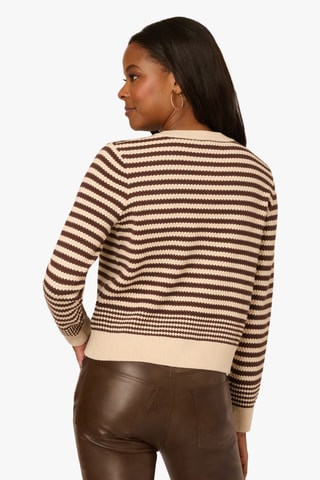 Cárdigan relaxed fit - - Beige y marrón oscuro