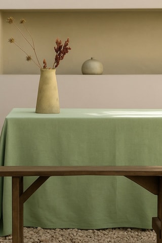 Mantel rectangular de lino Zilia - Verde menta