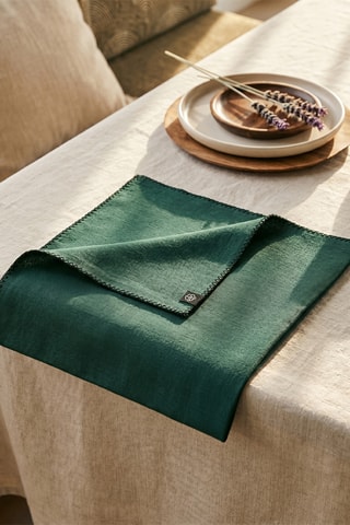 6 servilletas de lino Zilia - Verde - 40 x 40 cm