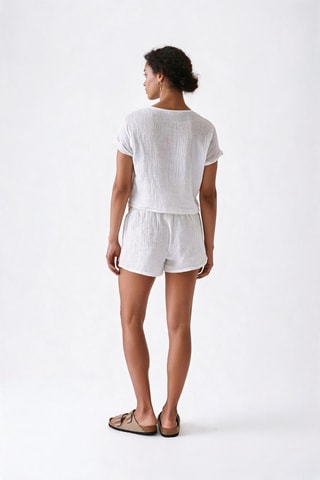 T-shirt et short en lin Symi - Blanc