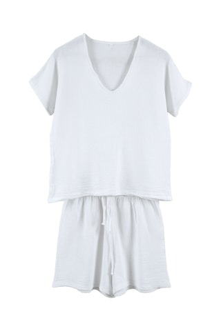 T-shirt et short en lin Symi - Blanc