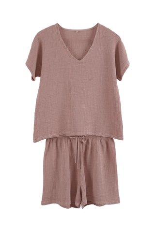 T-shirt et short en lin Symi - Vieux rose