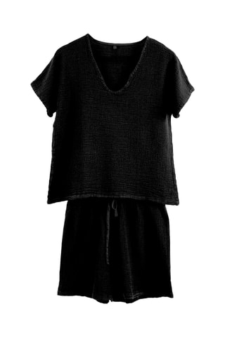 T-shirt et short en lin Symi - Noir