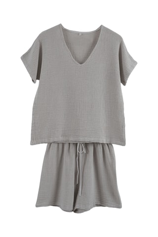 T-shirt et short en lin Symi - Gris