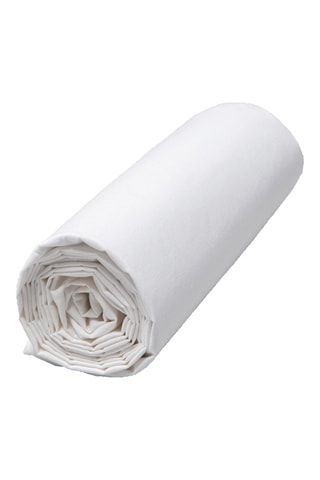 Sábana bajera de percal de algodón Venezia - Blanco