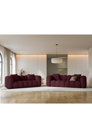 Canapé Arden - Bordeaux - 4 places - En tissu chenille moly