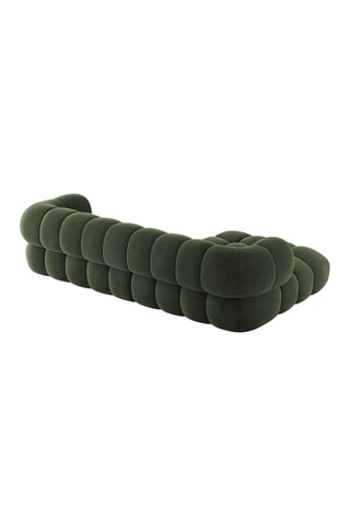 Canapé d’angle gauche Maurice - Vert - 3 places - Toucher velours