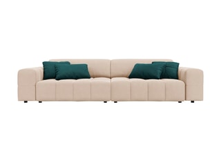 Canapé Luc - Beige - 4 places - Toucher velours