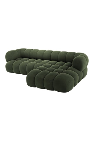 Canapé d’angle droit Maurice - Vert foncé - 3 places - Toucher velours