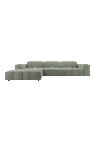 Canapé d'angle gauche Luc - Vert olive - 4 places - En tissu texturé