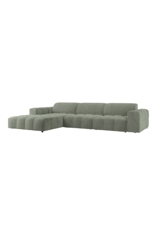 Canapé d'angle gauche Luc - Vert olive - 4 places - En tissu texturé