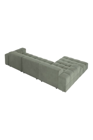 Canapé d'angle gauche Luc - Vert olive - 4 places - En tissu texturé