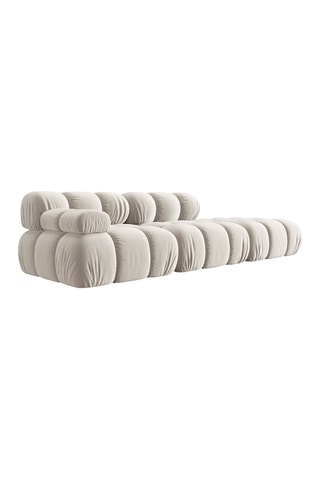 Chauffeuse droite Tropea - Beige clair - 4 places - Toucher velours
