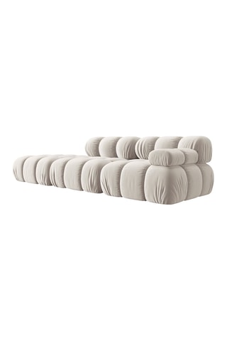 Chauffeuse gauche Tropea - Beige clair - 4 places - Toucher velours