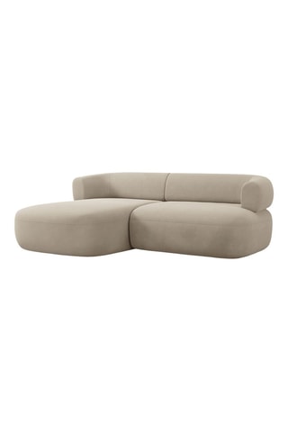 Canapé d'angle gauche Aldrin - Beige - 3 places - En velours