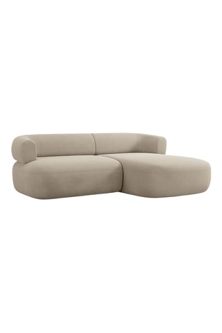 Canapé d'angle droit Aldrin - Beige - 3 places - En velours