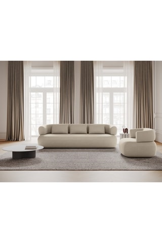 Canapé Aldrin - Beige - 4 places - En velours