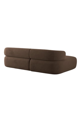 Canapé d'angle gauche Aldrin - Marron - 3 places - En tissu velours