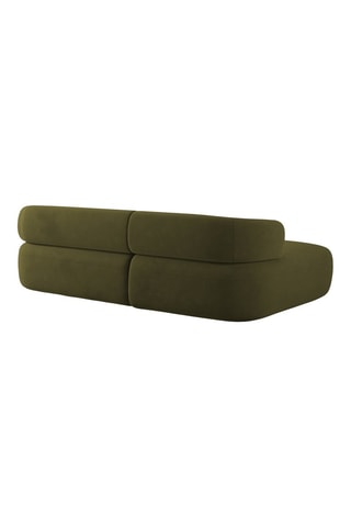 Canapé d'angle gauche Aldrin - Vert olive - 3 places - En tissu velours