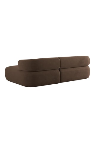 Canapé d'angle droit Aldrin - Marron - 3 places - En tissu velours