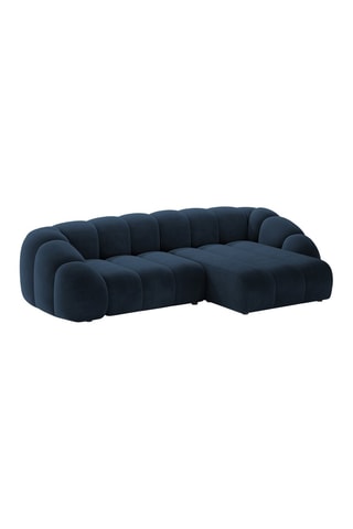 Canapé d’angle droit Lyna - Bleu roi - 4 places - En velours
