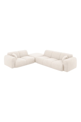 Canapé d’angle gauche Theo - Beige - 4 places - En polyester