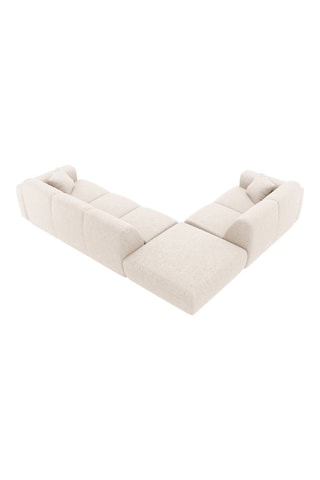 Canapé d’angle gauche Theo - Beige - 4 places - En polyester