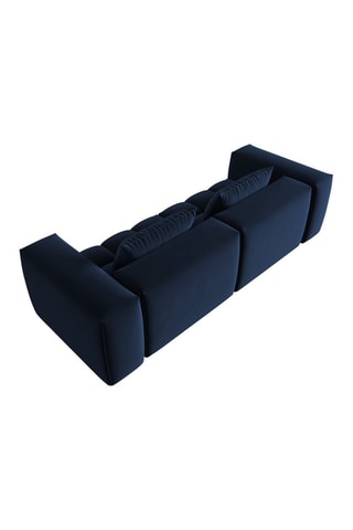 Canapé modulaire Lorella - Bleu roi - 3 places - Revêtement en velours