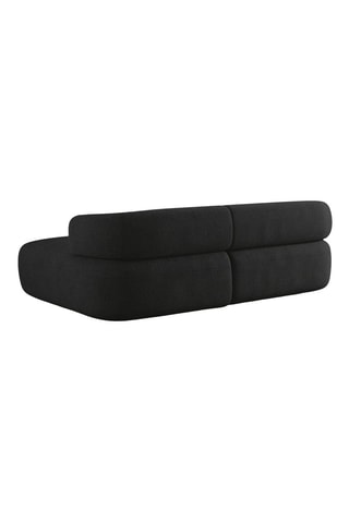 Canapé d'angle droit Aldrin - Noir - 3 places - En tissu bouclette