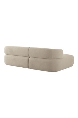 Canapé d'angle gauche Aldrin - Beige - 3 places - En tissu velours
