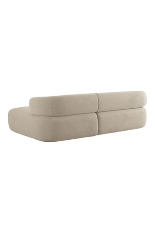 Canapé d'angle droit Aldrin - Beige - 3 places - En tissu velours