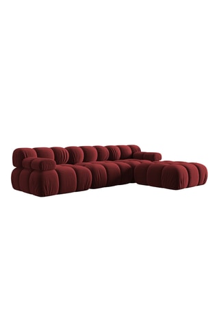 Canapé Tropea - Bordeaux - 4 places - Toucher velours