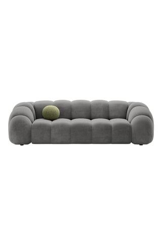 Canapé Lyna - Gris - 4 places - Toucher velours