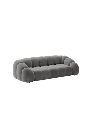 Canapé Lyna - Gris - 4 places - Toucher velours