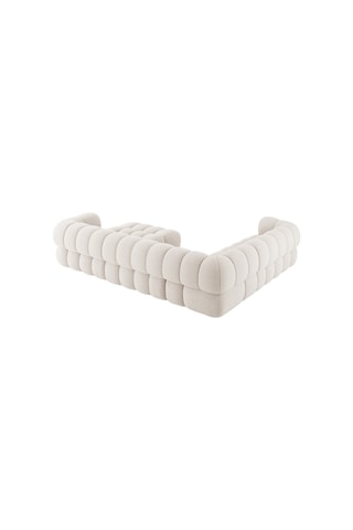 Canapé d'angle gauche panoramique Maurice  - Beige - 5 places - En tissu chenille