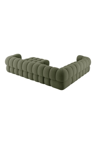 Canapé d'angle gauche panoramique Maurice - Vert olive - 5 places - En tissu chenille