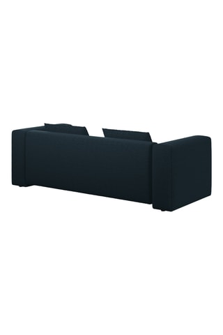 Canapé convertible Lorella - Bleu foncé - 3 places - En tissu structuré