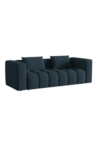 Canapé convertible Lorella - Bleu foncé - 3 places - En tissu structuré