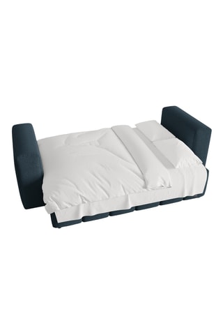 Canapé convertible Lorella - Bleu foncé - 3 places - En tissu structuré