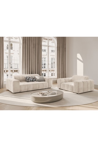 Canapé Luc - Beige - 2 places - En tissu structuré