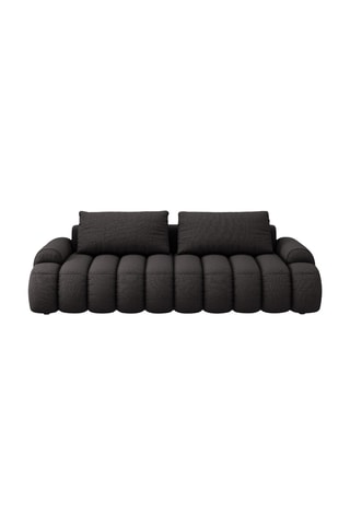 Canapé convertible Simona - Noir - 4 places - En tissu structuré